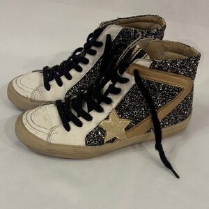 Stylish Women's Glitter High-Top Sneakers